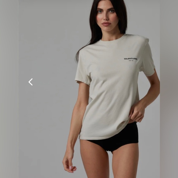 Talentless Women's Circle Logo Tee in Bone/Cream size Large 100% Cotton - Picture 2 of 10